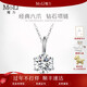 MoLi18K金人工培育鉆石項鏈女一克拉50分六爪鎖骨鏈鉑金人造合成吊墜 鉑金吊墜+鉑金鏈培育鉆D/VVS/3EX/IGI證書(shū)禮盒 2克拉優(yōu)品鉆