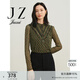 玖姿（JUZUI）商場(chǎng)同款摩登花邊領(lǐng)泡泡袖印花上衣2023秋季款JWDQ80122 花黑 S