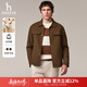哈吉斯（HAZZYS）男裝 秋冬款短款毛呢大衣男襯衫式行政夾克男外套ASVZU0BDU21 棕色BW XL （180/100A 50）