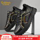 卡賓鞋子男2026春季新款厚底增高休閑鞋百搭時(shí)尚黑金拼色防滑運動(dòng)板鞋 黑色 41 【標準皮鞋尺碼】