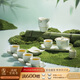 萬(wàn)仟堂（Edenus）陶瓷高檔功夫茶具套裝 家用泡茶套組 茶壺茶杯 春竹成套