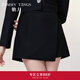 糖力【商場(chǎng)同款】春秋季新款黑色裙褲女高腰不對稱(chēng)闊腿西褲短褲 黑色 常規 M