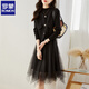 羅蒙（ROMON）連衣裙秋季2024新款女裝小香風(fēng)套裝小個(gè)子高級時(shí)裝減齡搭配兩件套 黑色 L