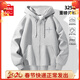 名創(chuàng  )優(yōu)品（MINISO）灰色衛衣男外套春秋款2026年新款連帽夾克大碼男女生寬松拉鏈開(kāi)衫 【325g重磅】麻灰(自由筆尖胸標) M /170(男女同款)