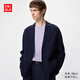 優(yōu)衣庫男裝女裝羅紋針織茄克/外套夾克26春夏新款484403 69 藏青色 L