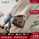 viney牛皮斜挎包包女包洋氣小方包輕奢單肩生日新年禮物送女友老婆 【啡色】新年送女生高檔實(shí)用小眾品牌小包