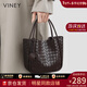 viney牛皮水桶包包女包編織包菜籃子斜挎包生日新年禮物送女友老婆 【酒咖色】高檔實(shí)用輕奢單肩包 時(shí)尚品牌大容量通勤手提包
