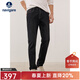 Navigare意大利小帆船彈力牛仔褲男士秋冬舒適保暖小腳褲通勤休閑簡(jiǎn)約長(cháng)褲 暗夜黑 33 碼
