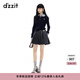 DZZIT地素短褲2025冬新款學(xué)院風(fēng)綿羊毛混紡不規則壓褶裙褲女3J4Q1061E 中灰色 S
