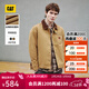 卡特（CAT）25冬新品男士休閑撞色拼接皮質(zhì)貼布口袋短款底特律夾克式棉服 淺褐（棕黃）色 XL