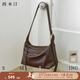 西木汀奶糖糯糯 頭層牛皮托特包大容量新款斜挎包包婦女節禮物 咖啡色