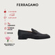 菲拉格慕（Ferragamo）男士黑色Gancini扣飾莫卡辛鞋 0768125_3E _ 90 新年禮物送男友