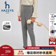 哈吉斯（HAZZYS）品牌童裝女童打底褲秋新品彈力簡(jiǎn)約百搭加厚一體絨打底褲 中花灰 130