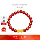 周大福雙頭紅玉髓貔貅 福字足金黃金情侶手鏈手串生日禮物女 EOR110