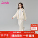 笛莎童裝女童套裝2025春裝女寶時(shí)尚運動(dòng)長(cháng)袖束腳褲套裝 米白 165