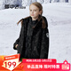雪中飛清倉兒童羽絨服女童字母印花三合一羽絨外套男童時(shí)尚內膽可拆卸 緞面黑 160