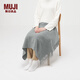 MUJI 羊毛編織 能護膝的大號披肩 圍巾圍脖冬季保暖 中灰色 60×180cm