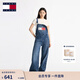 TOMMY JEANS【美式復古】秋冬女裝純棉經(jīng)典潮流拼色大口袋牛仔背帶褲 牛仔藍1A5 S