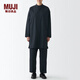 MUJI MUJI Labo 男女通用 長(cháng)絨棉 府綢 長(cháng)衫 長(cháng)袖休閑百搭襯衫 黑色 S-M