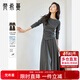 梵希蔓韓版高級感通勤套裝裙女秋季新款上衣半裙超火套裝 深花灰色 XL
