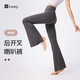 Keep瑜伽長(cháng)褲女春夏運動(dòng)舞蹈開(kāi)叉高彈柔軟修身長(cháng)褲喇叭褲 中灰色  L