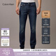 Calvin KleinJeans四季款男士休閑通勤ck藍色洗水磨白修身顯瘦微彈牛仔褲