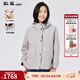 斯琴2024秋冬新款綿羊毛連帽寬松外套拉鏈上衣女休閑BDQS03886 石灰白 M