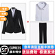 古緹琪職業(yè)西裝套裝女酒店經(jīng)理工作服大學(xué)生面試女裝套裝正裝女西服外套 黑色西服+褲子+襯衫 L 【建議100-109斤】