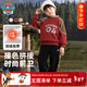 汪汪隊立大功兒童加絨套裝秋冬款男女童運動(dòng)服男寶寶加厚衣服 深紅 130cm 