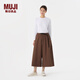 MUJI 女式 尼龍 寬版褲 褲子女款冬季 休閑褲 寬松褲 女裝 BEZ01C4A 棕色 L(165/70A)