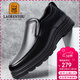 老人頭（LAORENTOU）男士皮鞋商務(wù)休閑鞋頭層牛皮套腳鞋耐滑圓頭爸爸鞋 260278 黑40