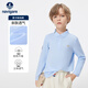 納維凱爾（Navigare）男童T恤長(cháng)袖春季兒童POLO衫中大童衣服打底百搭休閑外出冰藍165