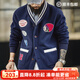馬登工裝美式復古青果領(lǐng)開(kāi)衫搖粒絨夾克保暖短款棒球服外套男秋冬 藏青色 【男士休閑外套/抓絨/男款2025最新款】 2XL