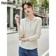 品彩（PinCai）連帽長(cháng)袖t恤女時(shí)尚內搭修身不規則半開(kāi)領(lǐng)洋氣上衣 P135T2701