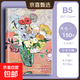 四方伙伴A4膠套本記事本b5辦公初高中大學(xué)生考研加厚筆記本橫線(xiàn)本子防凍親膚 B5-150張/藝術(shù)大師(花) 親膚加厚膠套本