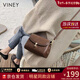 viney牛皮斜挎包包女包洋氣小方包輕奢單肩生日新年禮物送女友老婆 【啡色】新年送女生高檔實(shí)用小眾品牌小包