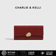CHARLIE&KELLI品牌 CK輕奢錢(qián)包女款2026新款零錢(qián)包長(cháng)款簡(jiǎn)約多卡位手拿包女包 紅色【八倉速發(fā) 品牌禮袋】