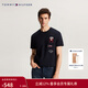 Tommy Hilfiger春夏男純棉休閑通勤時(shí)尚刺繡字母圓領(lǐng)內搭打底衫短袖T恤上衣 藏青色FAP M （推薦：135-150斤）