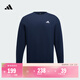 adidas休閑加厚圓領(lǐng)運動(dòng)衛衣套頭衫男女新款阿迪達斯官方輕運動(dòng)   學(xué)院藏青藍   XL
