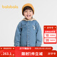 巴拉巴拉【商場(chǎng)同款】童裝兒童棉服男童牛仔外套假兩件2025新款冬裝棉衣潮 牛仔中藍88201 100