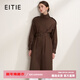愛(ài)特愛(ài)（EITIE）英倫通勤時(shí)尚百搭廓形立領(lǐng)長(cháng)款風(fēng)衣2026春季新款外套女A2604101 巧克力89 M (160)