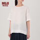 MUJI MUJI 女式 法國亞麻水洗 短袖罩衫 28SC243 白色 M/L