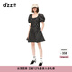 DZZIT地素連衣裙春夏法式復古泡泡袖波點(diǎn)裙女3H2O4304A 黑色 XS
