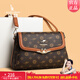 袋鼠卡拉品牌正品包包中老年斜跨包女包品牌單肩小方包送媽媽婆婆實(shí)用禮物 棕配黃【禮盒裝+手包】