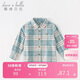 戴維貝拉春秋裝男童格子襯衫中大童棉襯衣兒童上衣童裝
