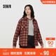森馬（Semir）長(cháng)袖襯衫女春季中長(cháng)款oversize翻領(lǐng)落肩格紋女生襯衣101125105007
