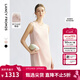 朗姿2025夏季新款無(wú)袖圓領(lǐng)連衣裙女直筒重工釘珠優(yōu)雅通勤都市裙子 淡粉色 XL