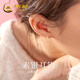 中國黃金（CHINA GOLD）素銀耳釘女士時(shí)尚飾品耳飾簡(jiǎn)約耳扣女朋友生日中考百日誓師禮物 素銀耳鉤【品牌禮盒】