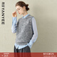 顏域寬松針織毛衣女2025冬季新款通勤百搭保暖無(wú)袖背心馬甲上衣女 灰色 M