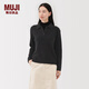 MUJI女式 羊毛混毛圈花式線(xiàn)POLO針織衫 毛衣女裝上衣羊毛衫25年冬季 深灰色 XL (165/92A)